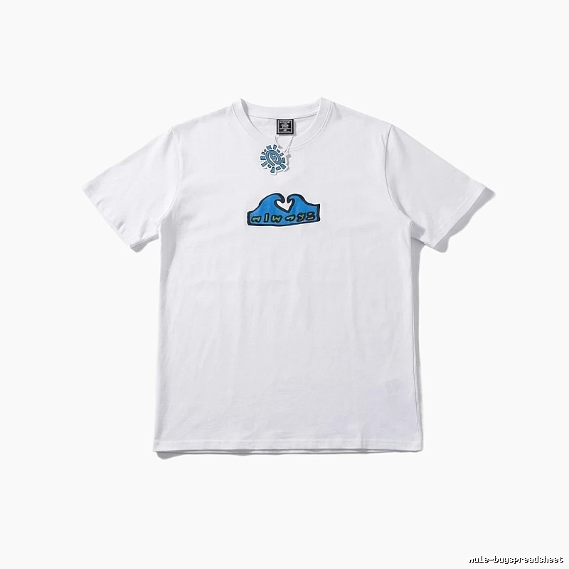 ADWYSD Wave Print Short-Sleeve White T-shirt