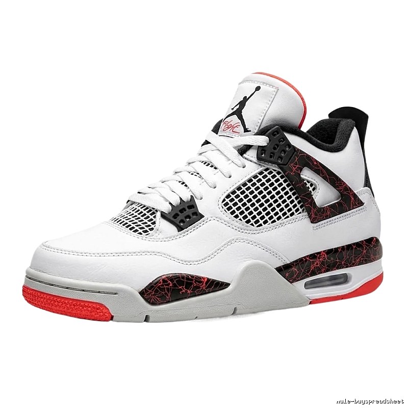 Air Jordan 4 Retro "White/Black/Red" Trendy Sneakers