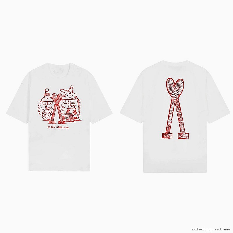 AMI Cartoon Graffiti Style Short-sleeve Shirt (White)