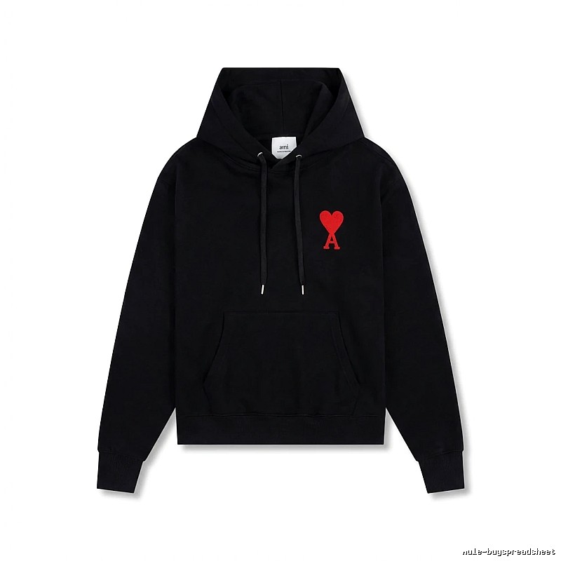 AMI Embroidered Heart Black Sweatshirt