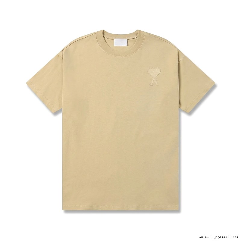 AMI Love Minimalist Style Beige T-shirt