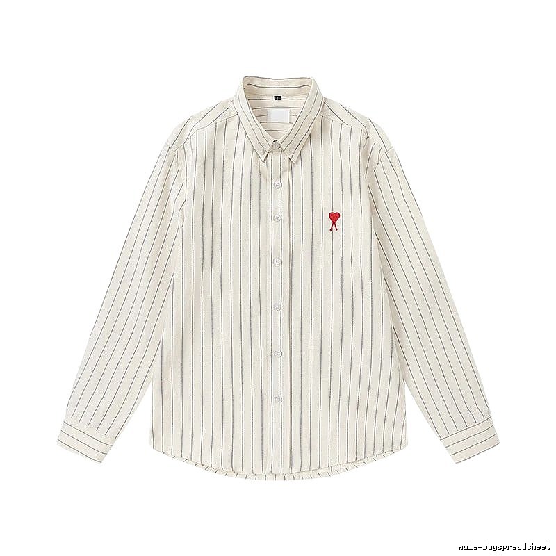 AMI Stripe Minimalist Style White Shirt