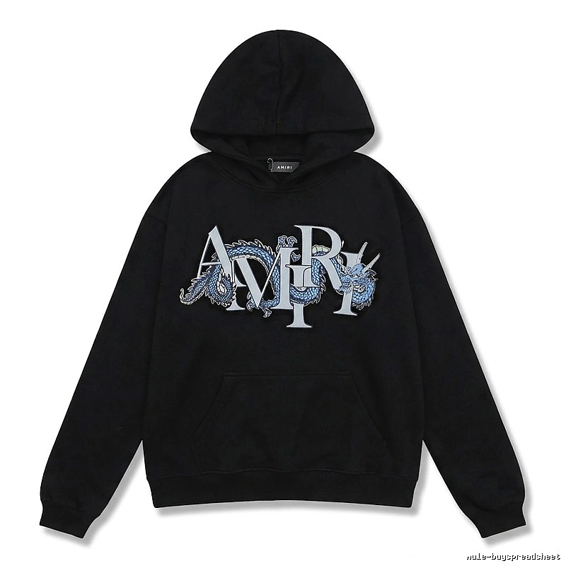 AMIRI Dragon-Patterned Trendy and Cool Black Sweatshirt