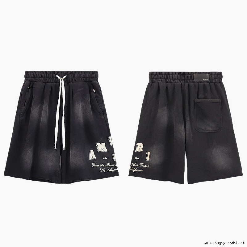 AMIRI Letter Print Street Style Black Shorts