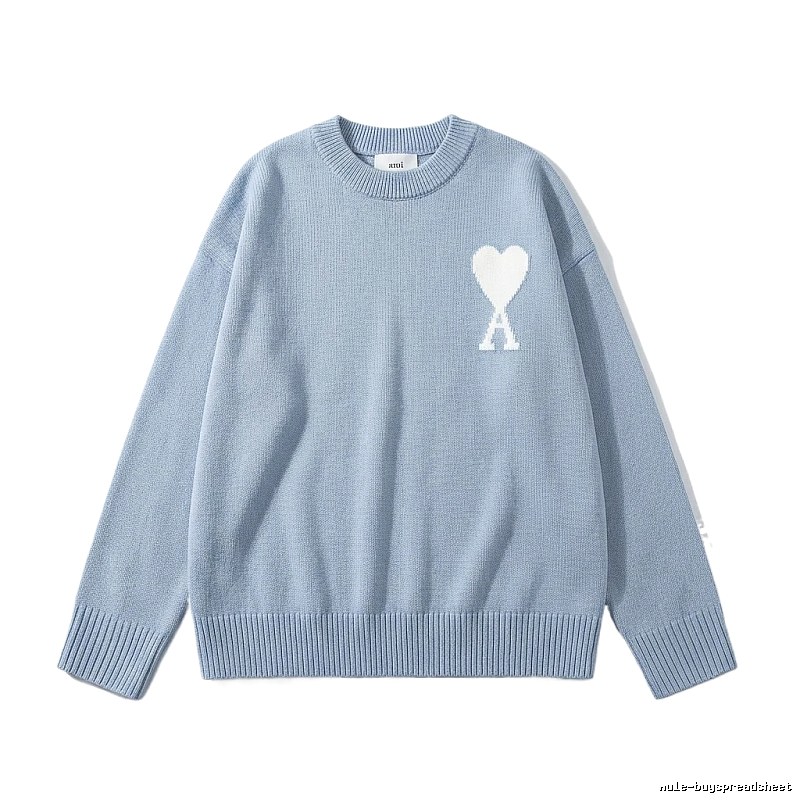 AMIRI Love Simple Style Blue Sweater