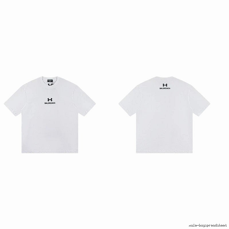 Balenciaga Co-branded Trendy Printed White T-Shirt