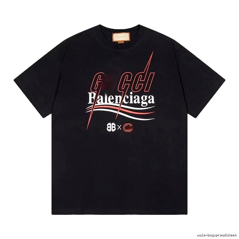 Balenciaga Co-branded Trendy Style Black Short-sleeve T-shirt