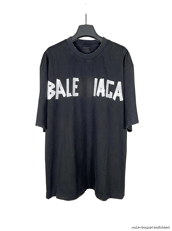Balenciaga letter-style black T-shirt