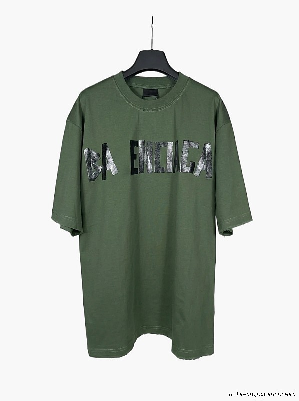 Balenciaga letter-style green T-shirt