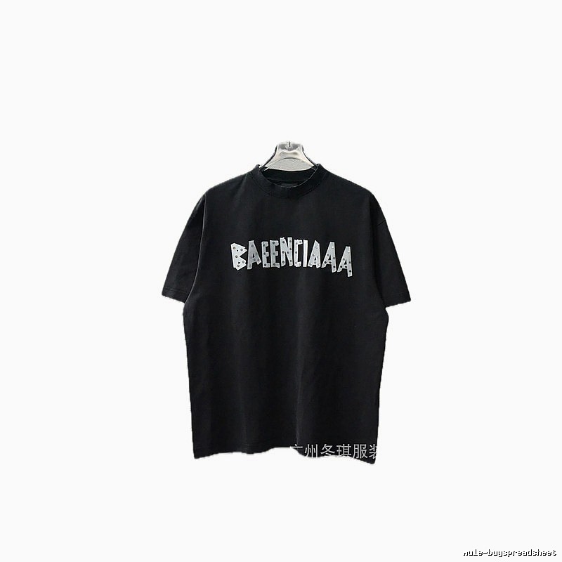 Balenciaga Letter Trendy Cool Black T-shirt
