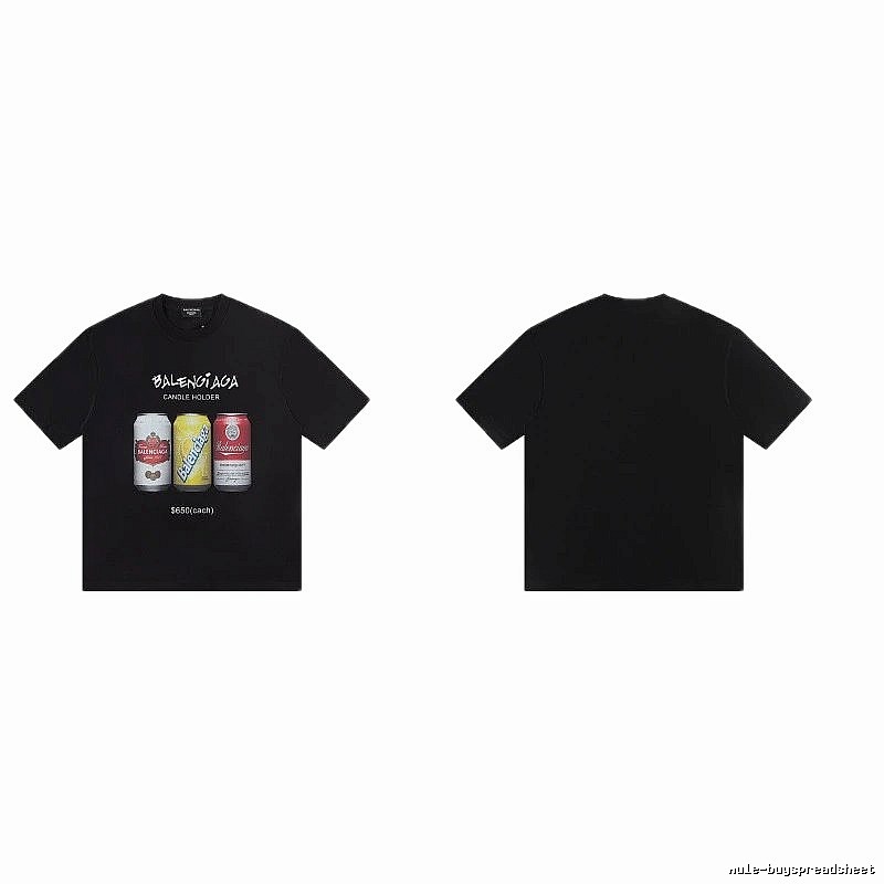 Balenciaga Street Style Black T-shirt with Coca-Cola Print
