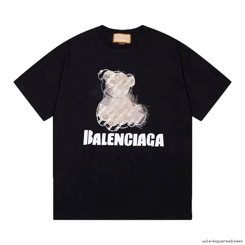 Balenciaga Trendy Black T-Shirt with Bear Print