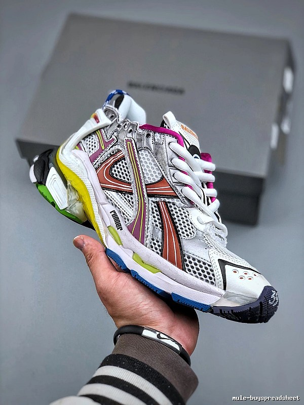 Balenciaga White Runner Multi-color Runner Sneaker for Streetwear Looks