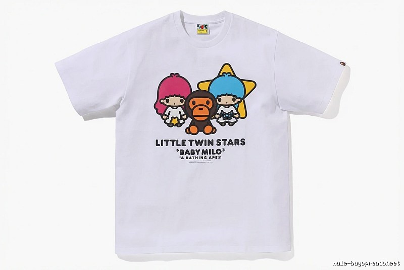Bape cartoon and childlike white T-shirt