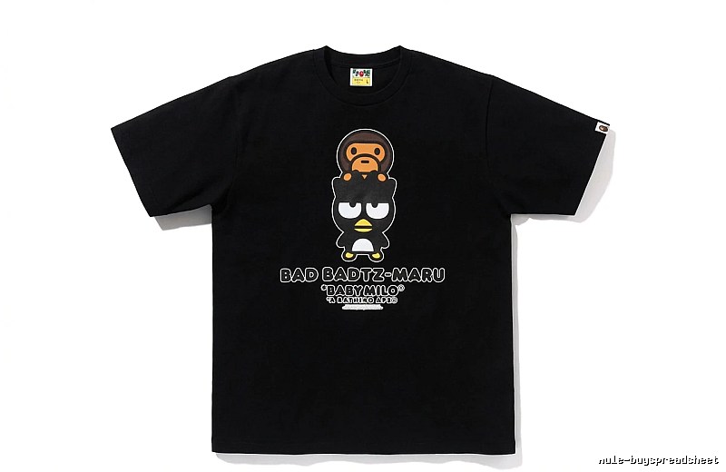 Bape Cartoon Trendy and Cool Style Black T-shirt