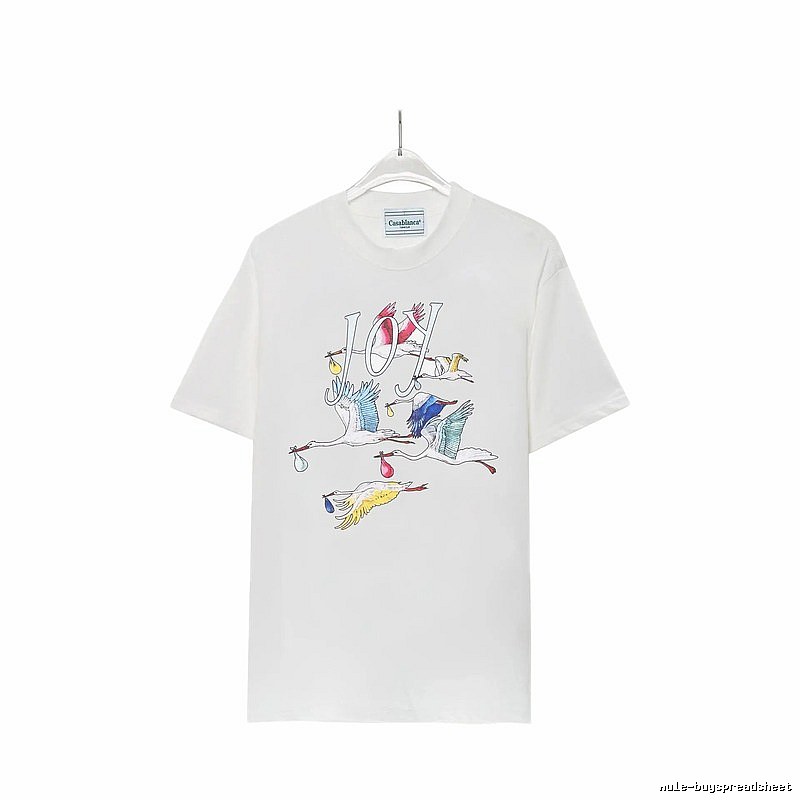 Casablanca Crane Print Wind White T-shirt