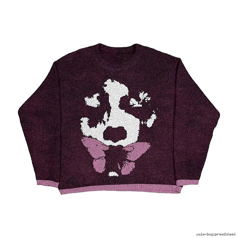 Casual Anime graphic sweater Black Knit Top for Streetwear Looks
