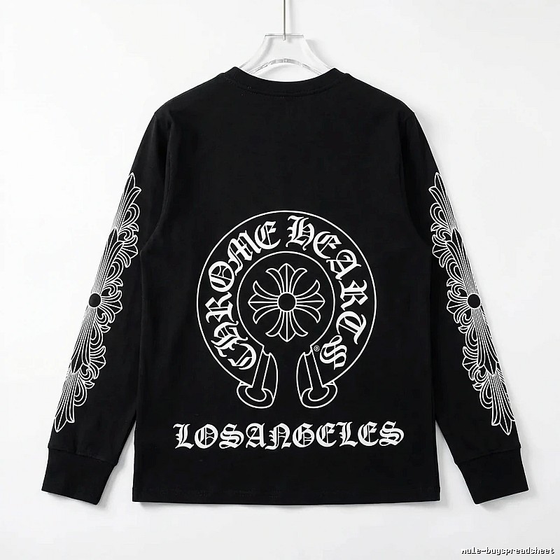 Chrome Hearts Cross Flower Dark Style Black Long Sleeve