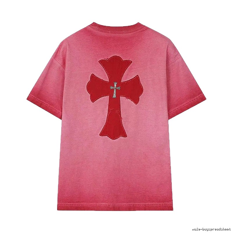 Chrome Hearts Cross Patch Street Style Pink T-Shirt