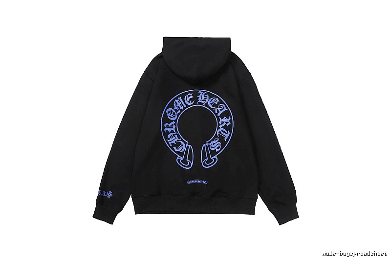 Chrome Hearts Logo Detail Cross graphic hoodie Black Blue Cross with Functional Detail