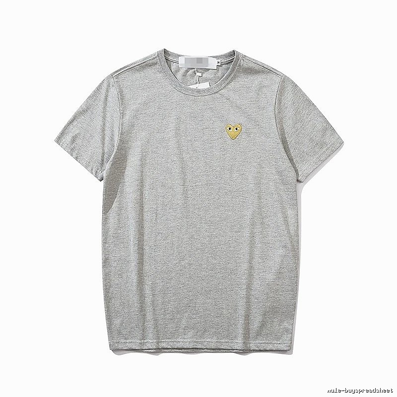 Comme des Garcons PLAY 2021-53 Gray Style 2153 Heart Logo T-Shirt Training Look