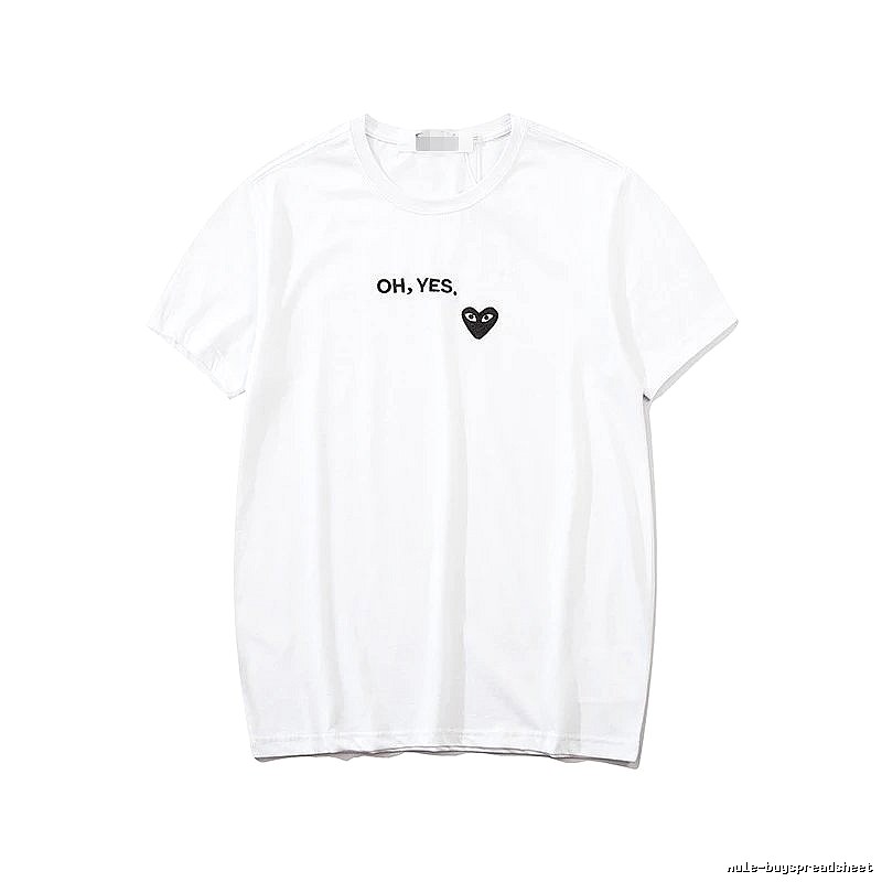 Comme des Garcons PLAY 2021-87 White Style 2187 Heart Logo T-Shirt Statement Graphic