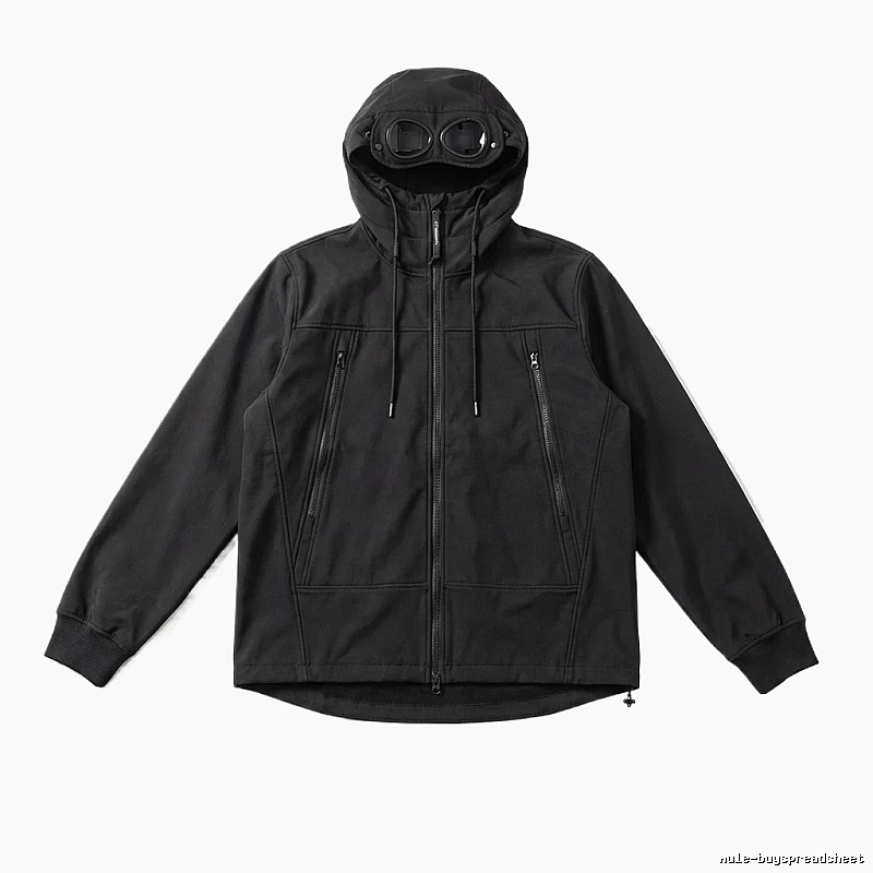 C.P. hooded simple style black coat