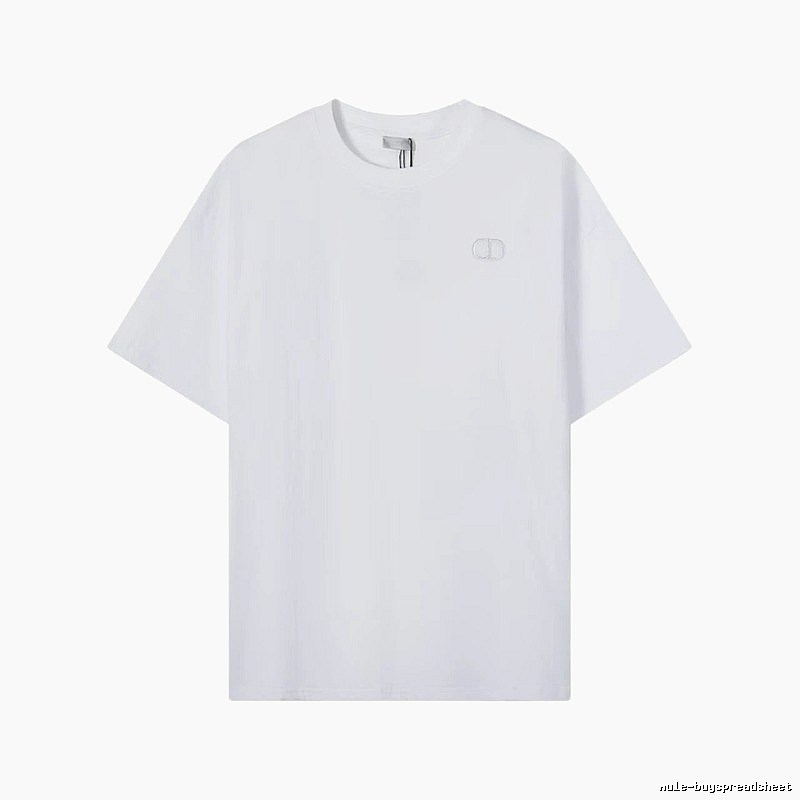 Dior CD Embroidered Minimalist Style White T-Shirt