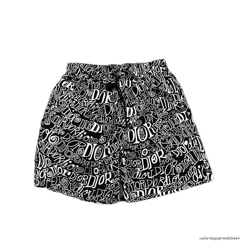 Dior Graffiti Collection Trendy Cool Style Black and White Shorts