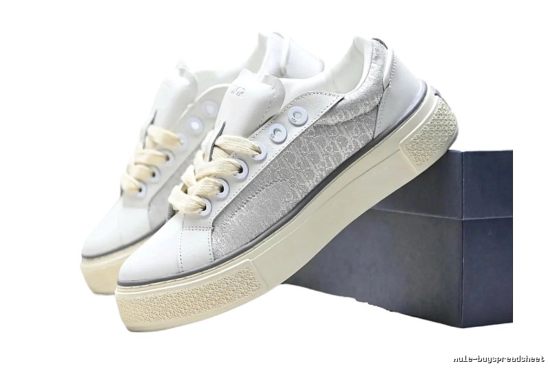 Dior Silver and White Casual Sports Shoes