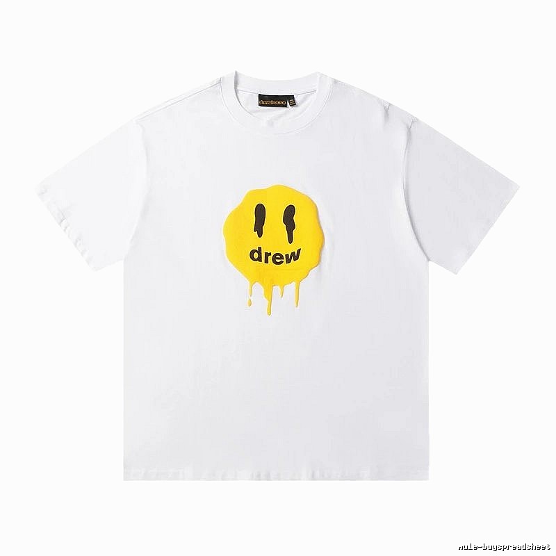 DREW Melted Smiley Streetwear White Short Sleeve T-shirt