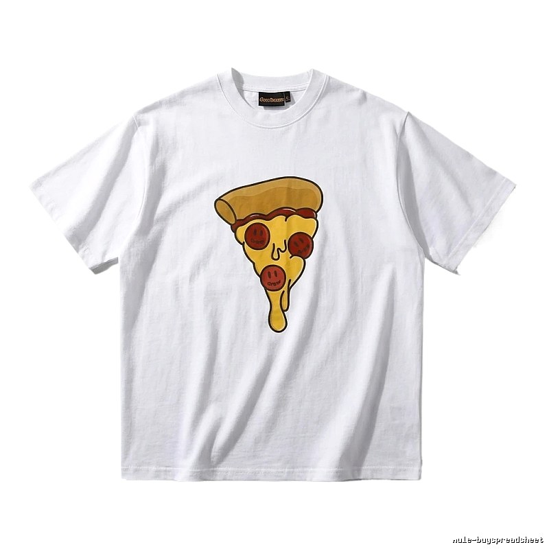 DREW Pizza Cartoon Style White T-shirt