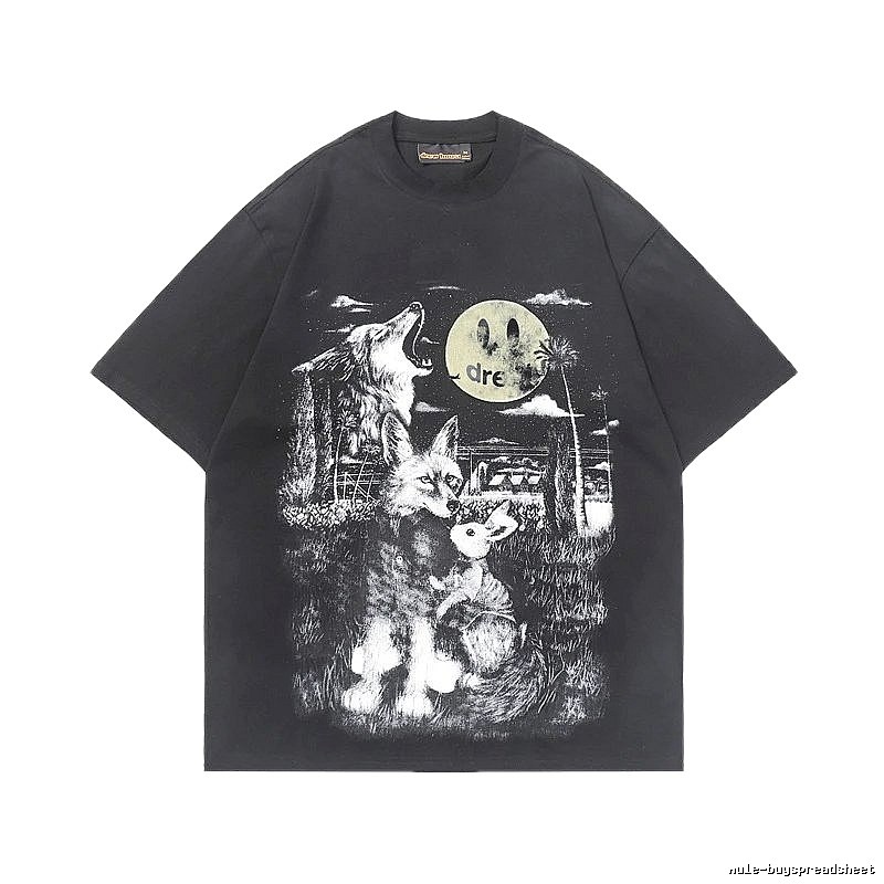 DREW Smiley Collection Street Style Black T-Shirt