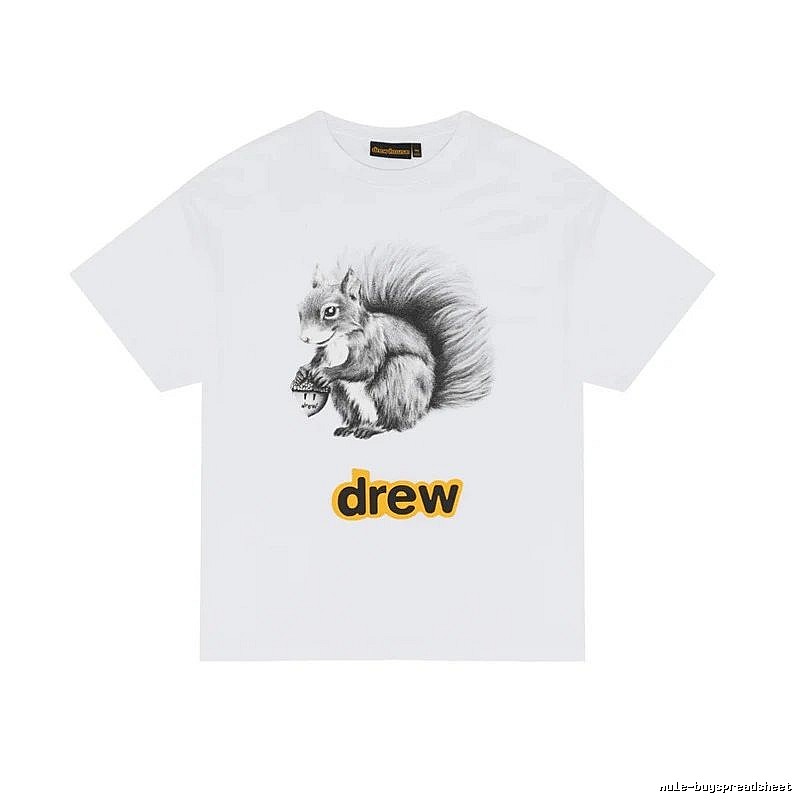 DREW Squirrel Print Street Style White T-shirt