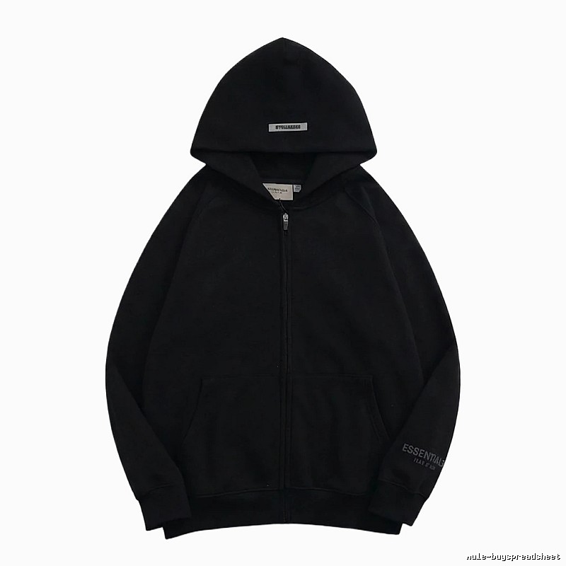 ESSENTIALS minimalist style black hoodie