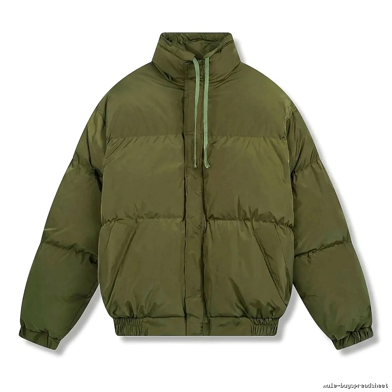 ESSENTIALS Minimalist Style Olive Green Cotton Jacket