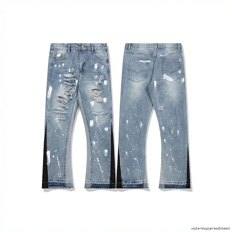 Gallery Dept Hole-Ripped Denim Blue Jeans