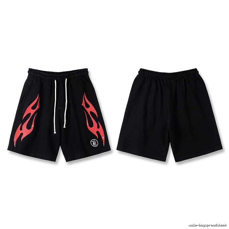 Hellstar Flame Wind Black Shorts