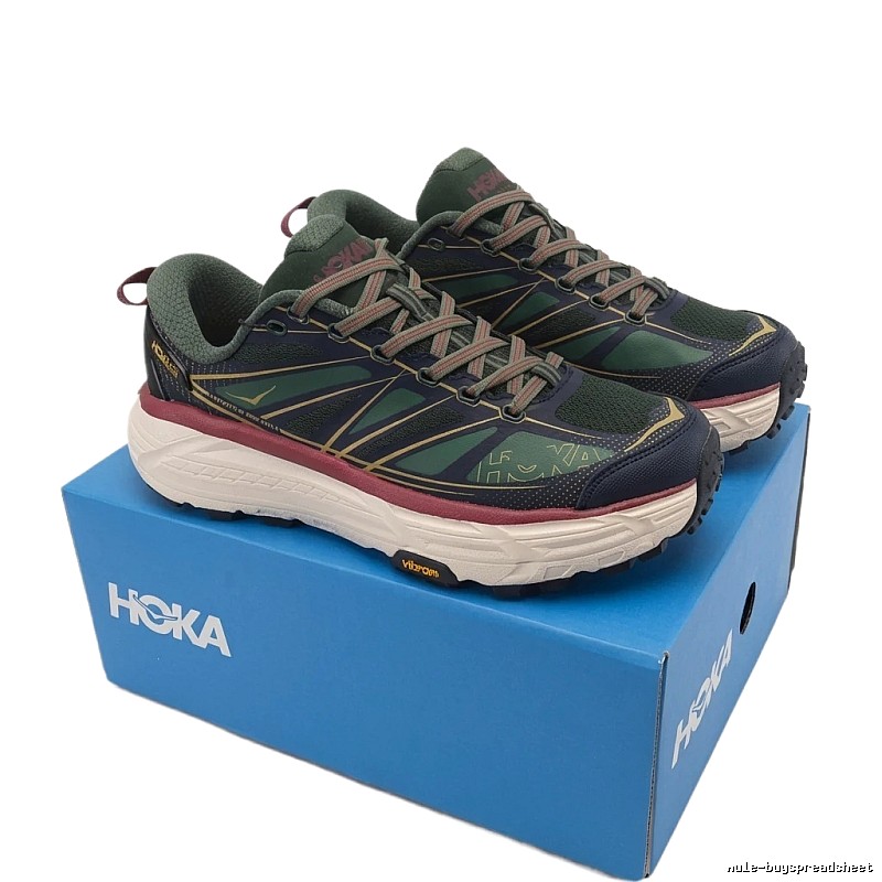 HOKA retro-style dark green running shoes