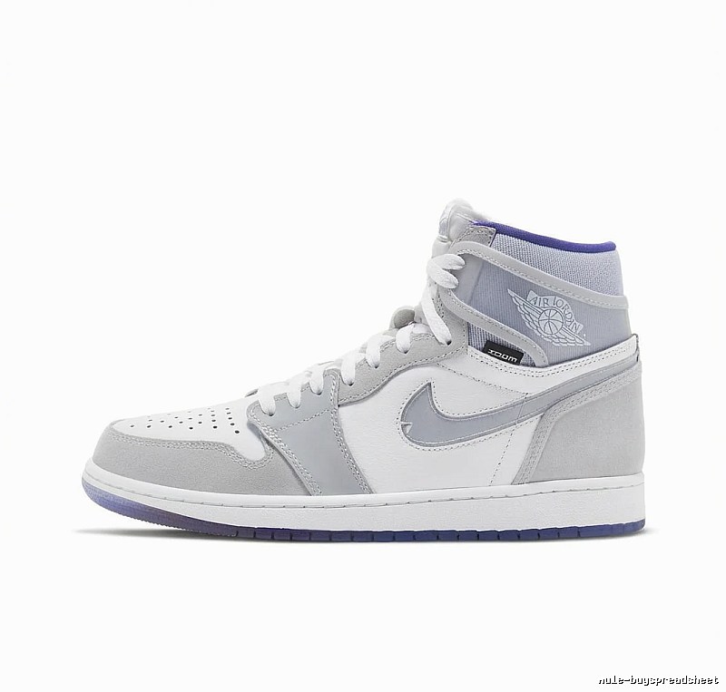 Jordan AJ1 High-Top Grey and White Trendy Sneakers