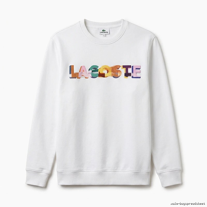 Lacoste Colorful Letter Style White Sweatshirt