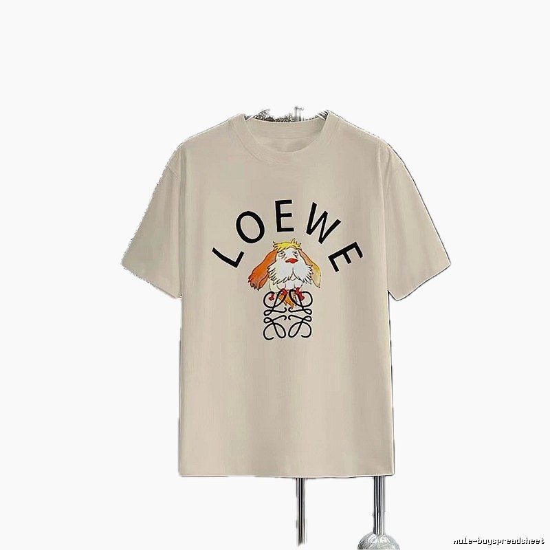 LOEWE Cartoon Print Casual Off-White T-Shirt