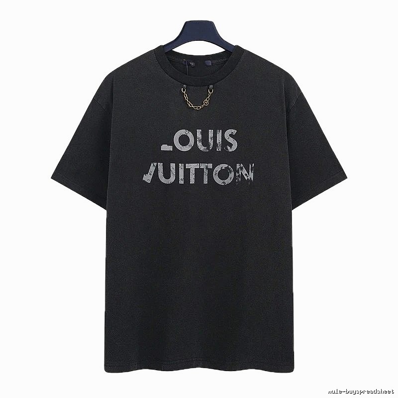 Louis Vuitton Distressed Print Cool Trendy Black T-Shirt