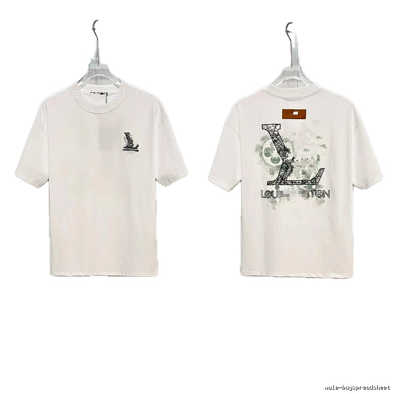 Louis Vuitton Large Print Trendy Style White T-Shirt