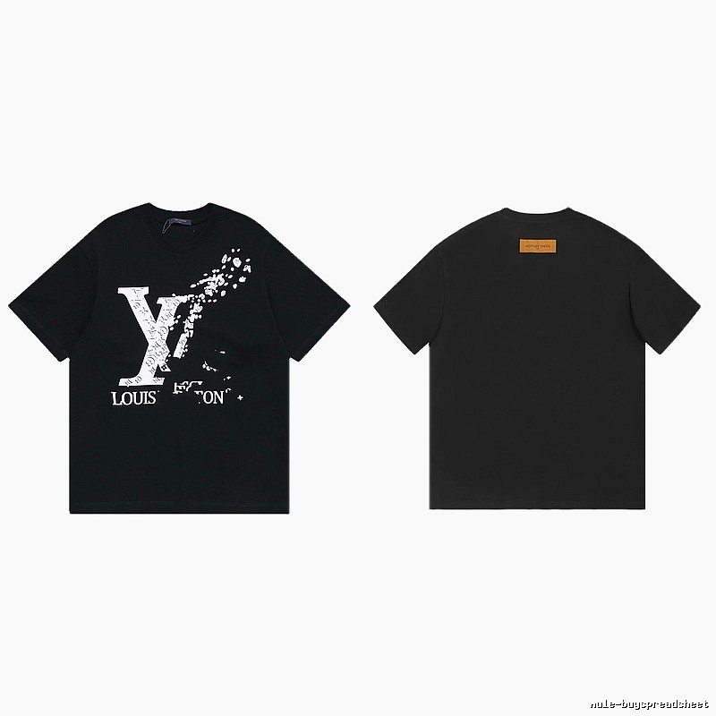 Louis Vuitton LV Printed Streetwear Style Black T-Shirt