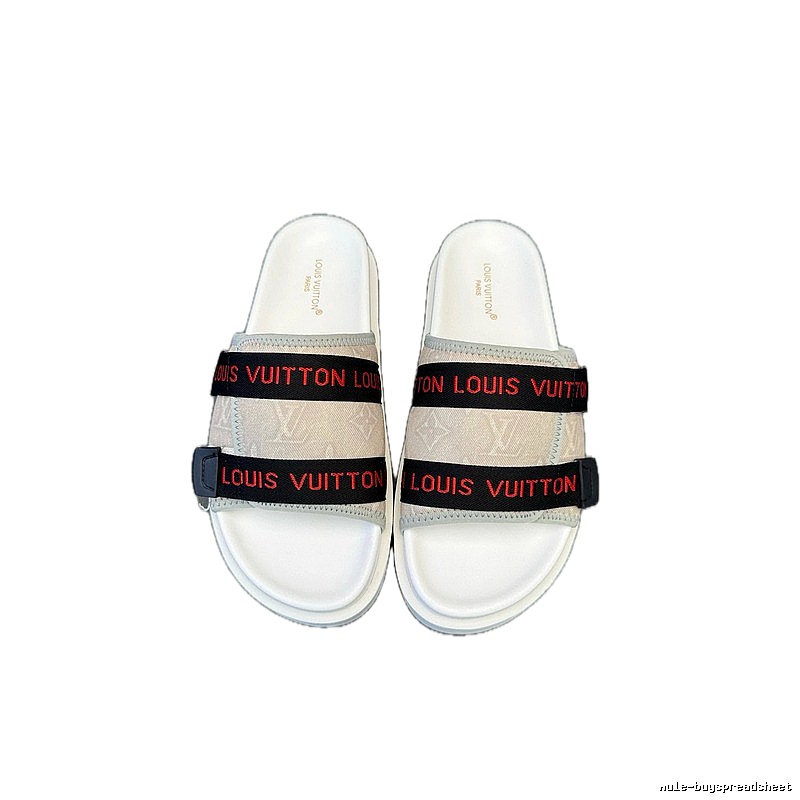 Louis Vuitton Monogram Trendy Casual Off-White Slide Sandals