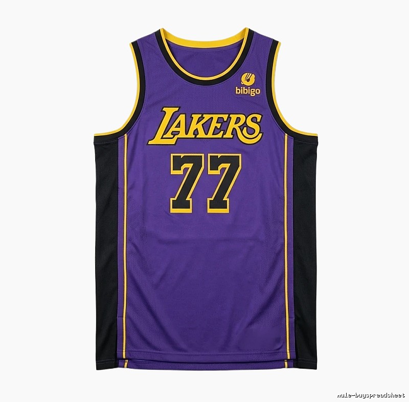 Luka Doni's purple basketball uniform of the Los Angeles Lakers.