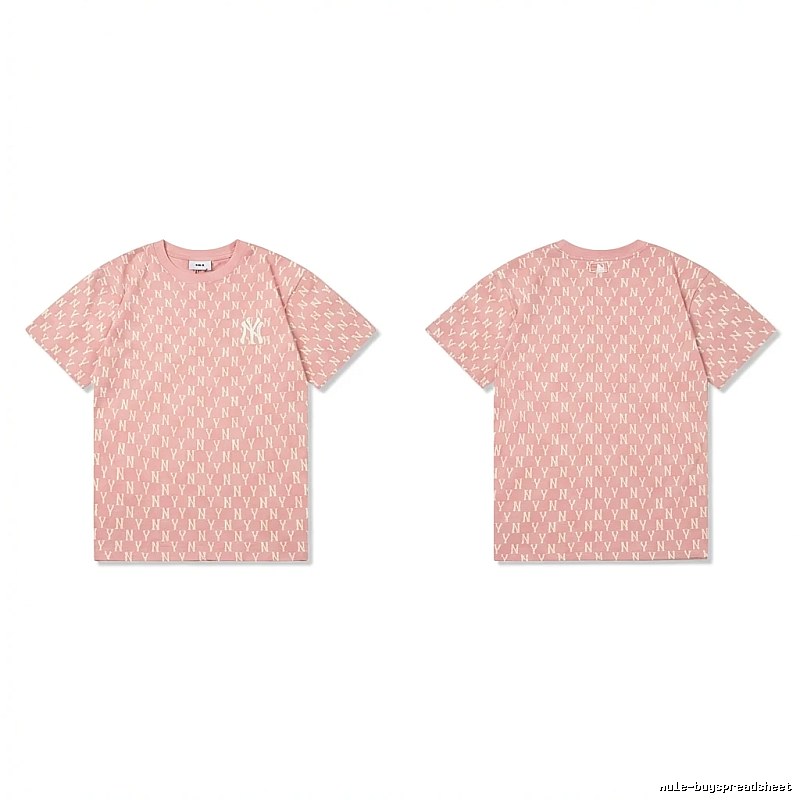 MLB full - print style pink T - shirt