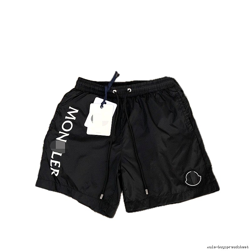 Moncler Letter Print Casual Style Black Shorts