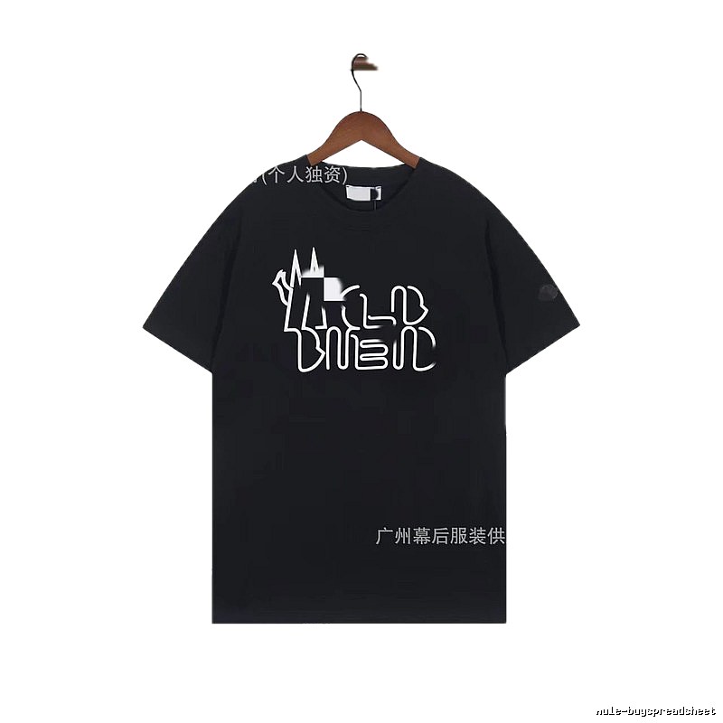 Moncler Neon Print Trendy & Cool Black T-Shirt